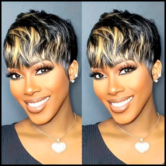 Human Hair Pixie Wig Glueless Layered Curly Short Brazilian Virgin Daily Use main image 4